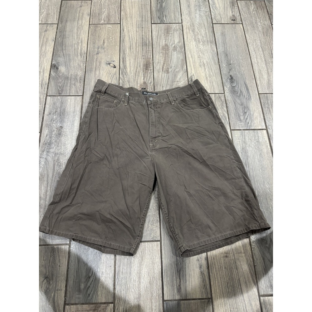 Vintage SilverTab Levi's Men's Size 40 Brown Baggy Relaxed Fit Denim Shorts